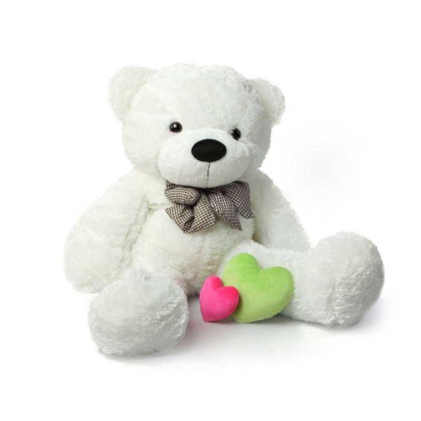 White 3.5 Feet Bow Teddy Bear